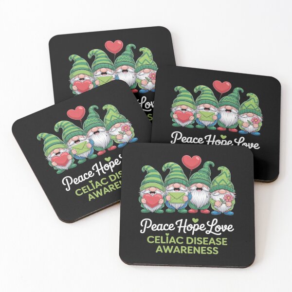 Item preview, Celiac Disease Awareness Cute Gnomes Peace Hope Love designed and sold by KonopikaaArt.