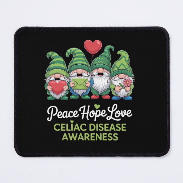 Item preview, Celiac Disease Awareness Cute Gnomes Peace Hope Love designed and sold by KonopikaaArt.