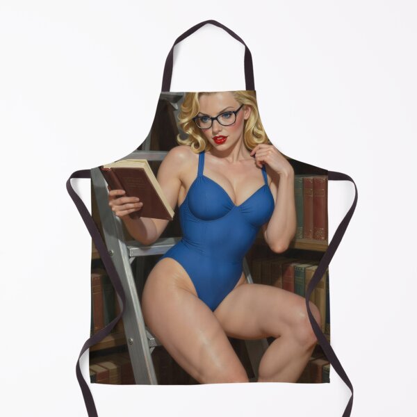 Item preview, Ilya blue swimsuit reading book library ladder designed and sold by CathryneDelamort.