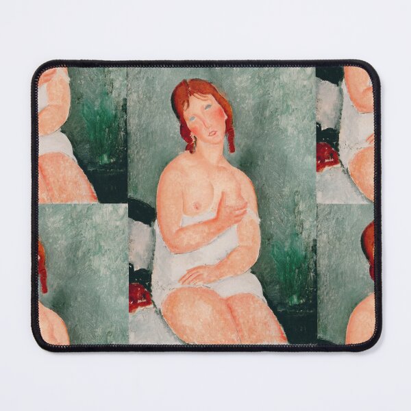 Item preview, Young Woman in a Shirt 1918 by Amedeo Modigliani: Modernist Nude Poster designed and sold by artofuniverse.