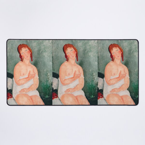 Item preview, Young Woman in a Shirt 1918 by Amedeo Modigliani: Modernist Nude Poster designed and sold by artofuniverse.