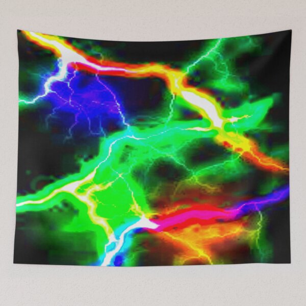 Item preview, Shocking Neon Green Blue Orange on Black designed and sold by mwagie.