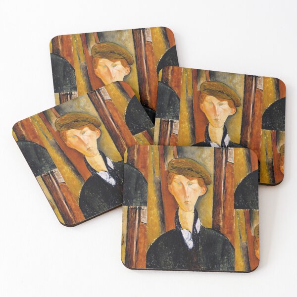 Item preview, Young Man With a Cap by Amedeo Modigliani: Modernist Portrait Poster designed and sold by artofuniverse.