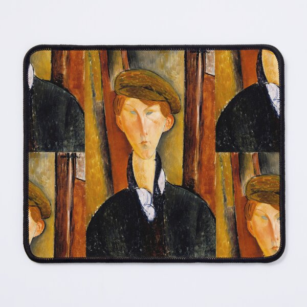Item preview, Young Man With a Cap by Amedeo Modigliani: Modernist Portrait Poster designed and sold by artofuniverse.