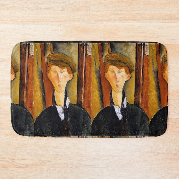 Item preview, Young Man With a Cap by Amedeo Modigliani: Modernist Portrait Poster designed and sold by artofuniverse.