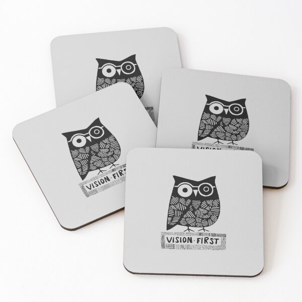 Item preview, Wise Owl with Glasses, Black on Light Grey designed and sold by nikoart001.