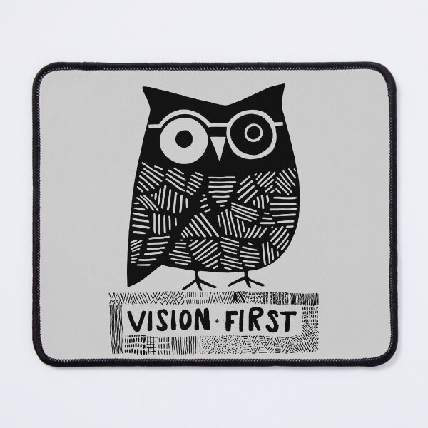 Item preview, Wise Owl with Glasses, Black on Light Grey designed and sold by nikoart001.
