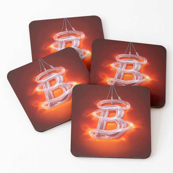 Item preview, Copy of Glowing Neon Letter B on Red Background – Modern Luminous Typography Art designed and sold by Grafititee.