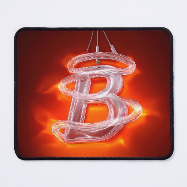 Item preview, Copy of Glowing Neon Letter B on Red Background – Modern Luminous Typography Art designed and sold by Grafititee.