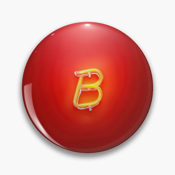 Item preview, Glowing Neon Letter B on Red Background – Modern Luminous Typography Art designed and sold by Grafititee.