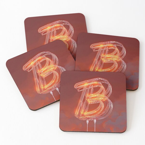 Item preview, Glowing Neon Letter B on Red Background – Modern Luminous Typography Art designed and sold by Grafititee.