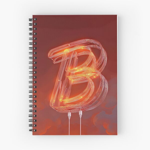 Item preview, Glowing Neon Letter B on Red Background – Modern Luminous Typography Art designed and sold by Grafititee.