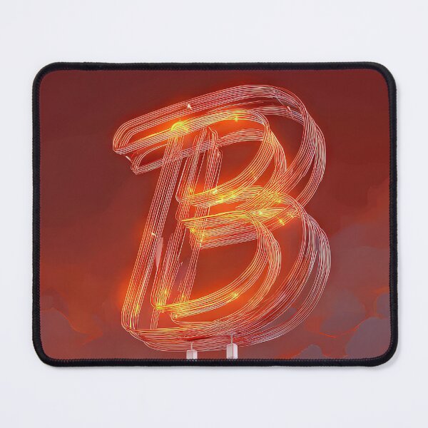 Item preview, Glowing Neon Letter B on Red Background – Modern Luminous Typography Art designed and sold by Grafititee.