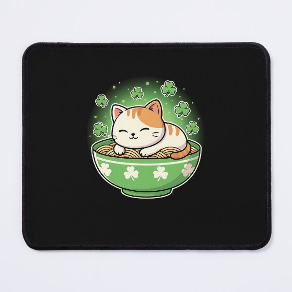 Item preview, Lucky Japanese Sleeping Ramen Cat St Patrick’s Day designed and sold by yaginoie.