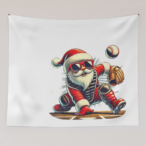 Item preview, Santa Playing Baseball As Catcher Boys Kids Teens Christmas designed and sold by raelinema9mar1.