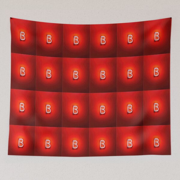 Item preview, Glowing Neon Letter B on Red Background – Modern Luminous Typography Art designed and sold by Grafititee.
