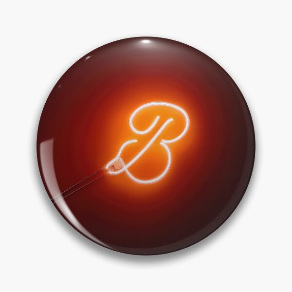 Item preview, Glowing Neon Letter B on Red Background – Modern Luminous Typography Art designed and sold by Grafititee.