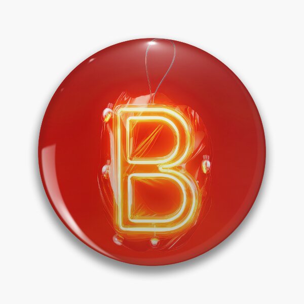 Item preview, Glowing Neon Letter B on Red Background – Modern Luminous Typography Art designed and sold by Grafititee.