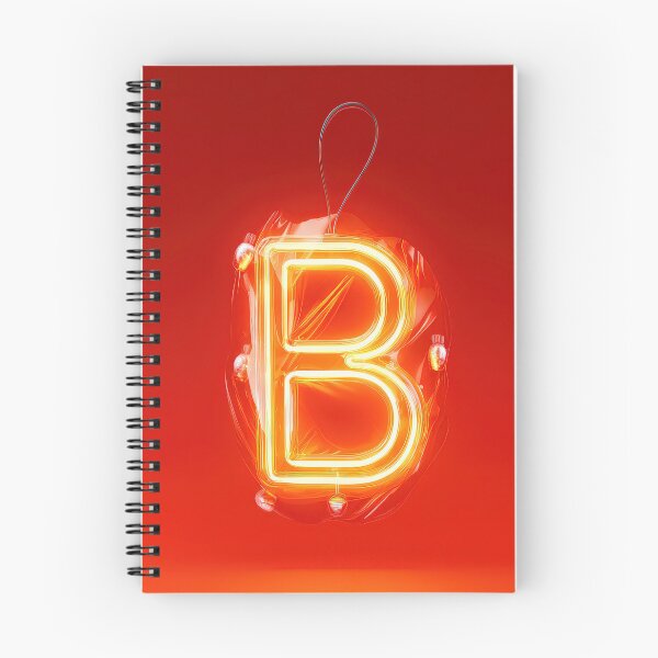 Item preview, Glowing Neon Letter B on Red Background – Modern Luminous Typography Art designed and sold by Grafititee.