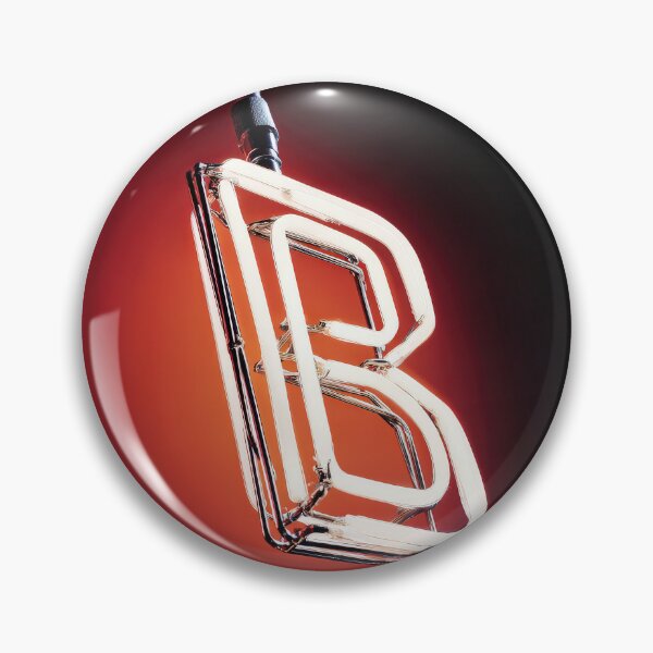 Item preview, Glowing Neon Letter B on Red Background – Modern Luminous Typography Art designed and sold by Grafititee.