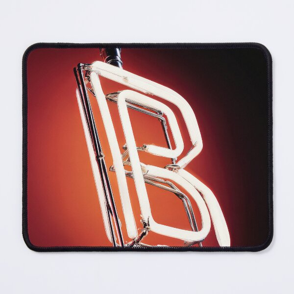 Item preview, Glowing Neon Letter B on Red Background – Modern Luminous Typography Art designed and sold by Grafititee.