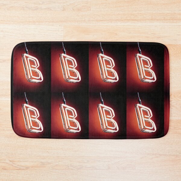 Item preview, Glowing Neon Letter B on Red Background – Modern Luminous Typography Art designed and sold by Grafititee.
