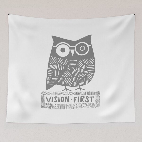 Item preview, Wise Owl with Glasses, Dark Grey on White designed and sold by nikoart001.