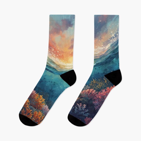 Item preview, Water Color Sunset Pink and Purple Coral under the Ocean designed and sold by greenflashwear.