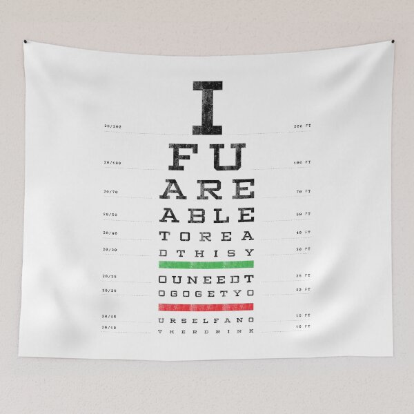 Item preview, Funny Eye Test Chart Style Typography With Hidden Message designed and sold by Stotee.
