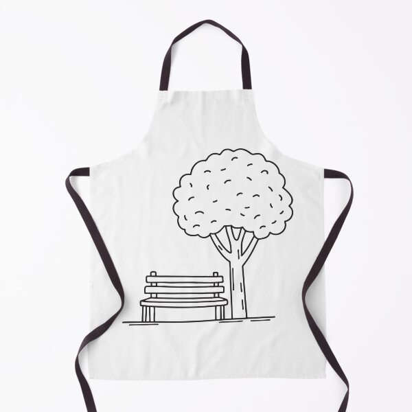 Item preview, A small bench under the shade of a tree   designed and sold by rasagamastore.