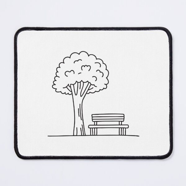 Item preview, A tree casting shadow over a little bench   designed and sold by rasagamastore.
