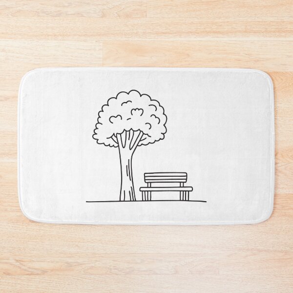 Item preview, A tree casting shadow over a little bench   designed and sold by rasagamastore.