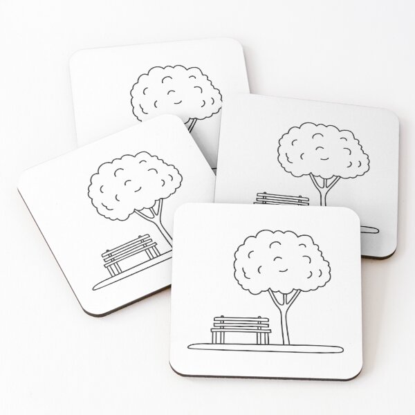 Item preview, A bench resting beneath a shady tree   designed and sold by rasagamastore.