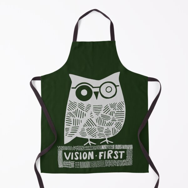 Item preview, Wise Owl with Glasses, Light Grey on Forest Green designed and sold by nikoart001.