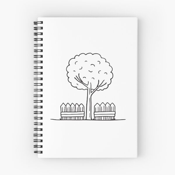 Item preview, A wooden fence running alongside a tree   designed and sold by rasagamastore.
