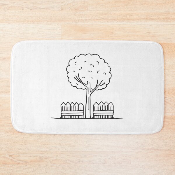 Item preview, A wooden fence running alongside a tree   designed and sold by rasagamastore.