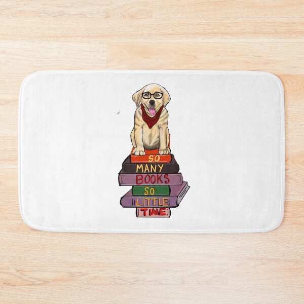 Item preview, Puppy dog - So many books so little time - golden retriever with a stack of books designed and sold by Artonmytee.