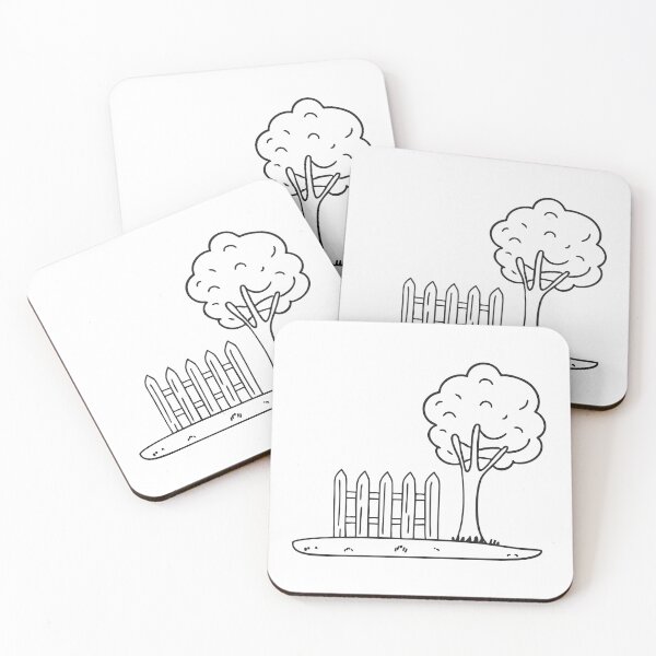 Item preview, A tree positioned near a wooden fence   designed and sold by rasagamastore.