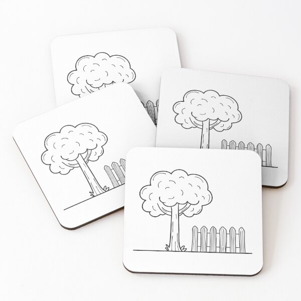 Item preview, A tree close to a wooden fence   designed and sold by rasagamastore.