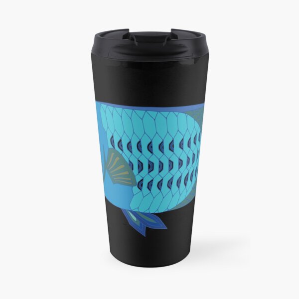 Aboriginal Art - Great Barrier Reef Fish - Humphead Wrasse Travel Mug