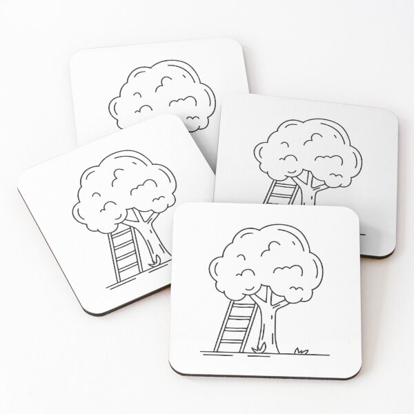 Item preview, A tree with a ladder leaning against it   designed and sold by rasagamastore.