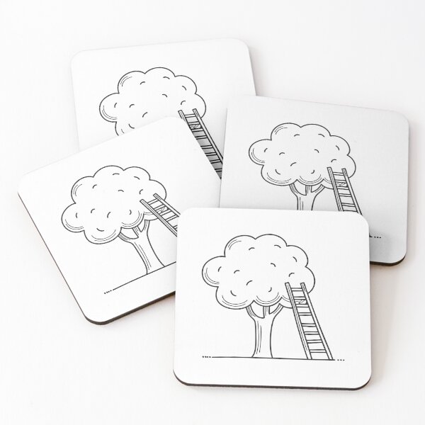 Item preview, A ladder propped against a tree   designed and sold by rasagamastore.