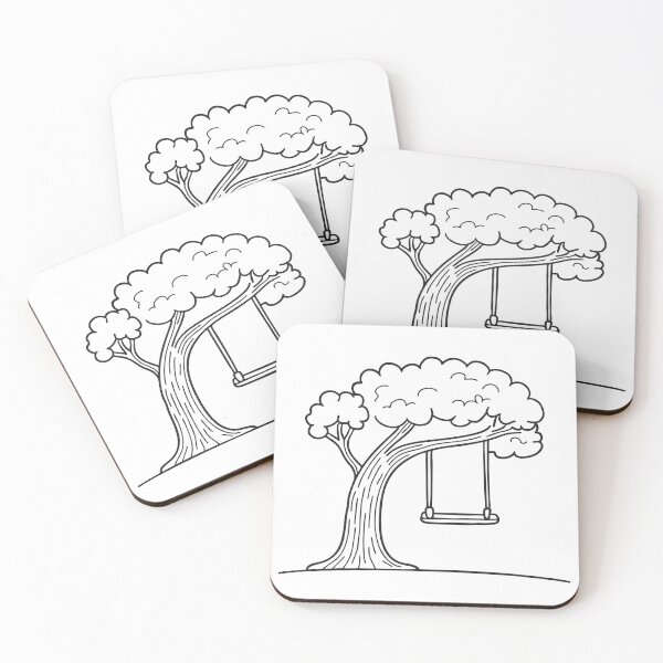 Item preview, A tree holding a swing by one branch   designed and sold by rasagamastore.