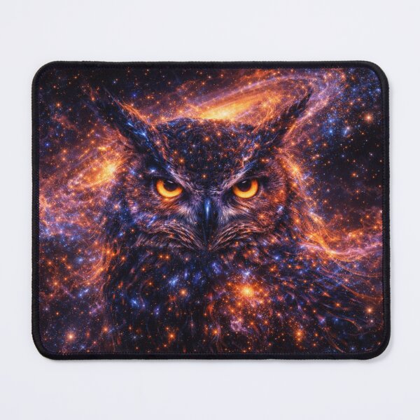 Item preview, Cosmic Galaxy Owl Wall Art – Mystical Space Animal Metal Print designed and sold by RevieusaR.