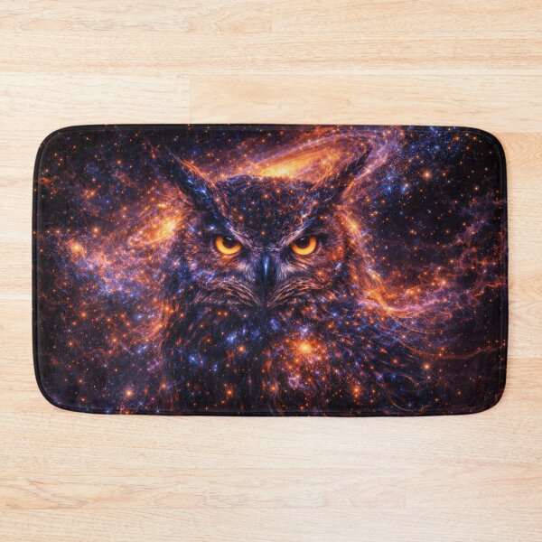Item preview, Cosmic Galaxy Owl Wall Art – Mystical Space Animal Metal Print designed and sold by RevieusaR.
