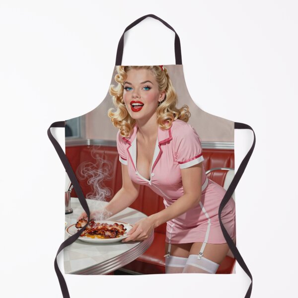 Item preview, Blonde waitress serving bacon at diner designed and sold by CathryneDelamort.