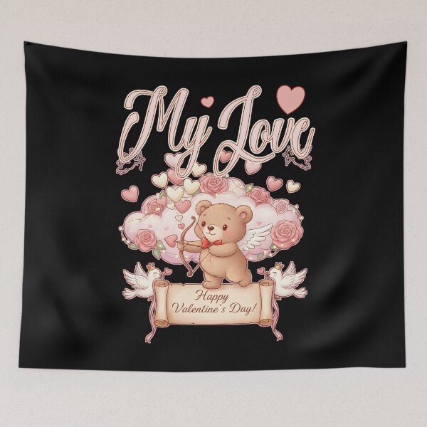 Item preview, MY LOVE HAPPY VALENTINE'S DAY for couples lovers and people who are dating designed and sold by Jt41.