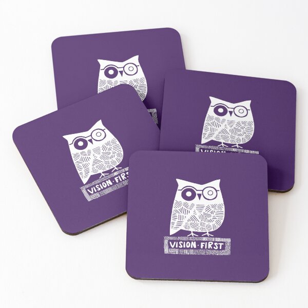Item preview, Wise Owl with Glasses, White on Purple designed and sold by nikoart001.
