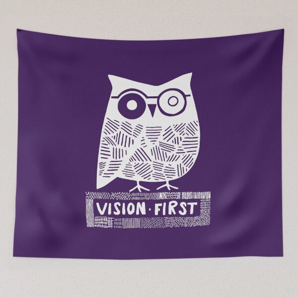Item preview, Wise Owl with Glasses, White on Purple designed and sold by nikoart001.