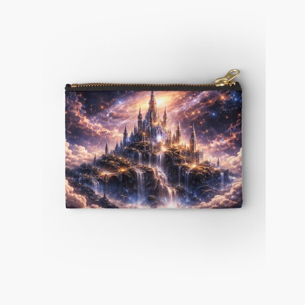 Item preview, Celestial Castle Wall Art – Fantasy Cosmic Castle Metal Print designed and sold by RevieusaR.